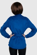 Блузка замшевая синяя с поясом